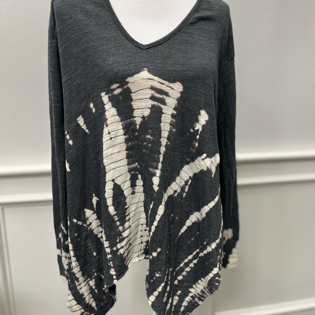 Young Broke & Fabulous Gray Long Sleeve Tie Dye Sweatertop (B2)